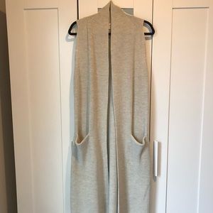New Aritzia Wilfred Long Knit Sweater Vest in Heather Light Birch